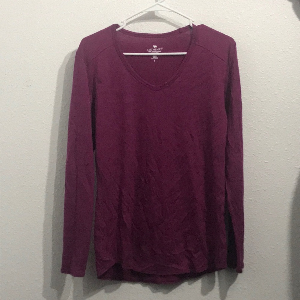 Seg’ments 100% merino wool Purple shirt